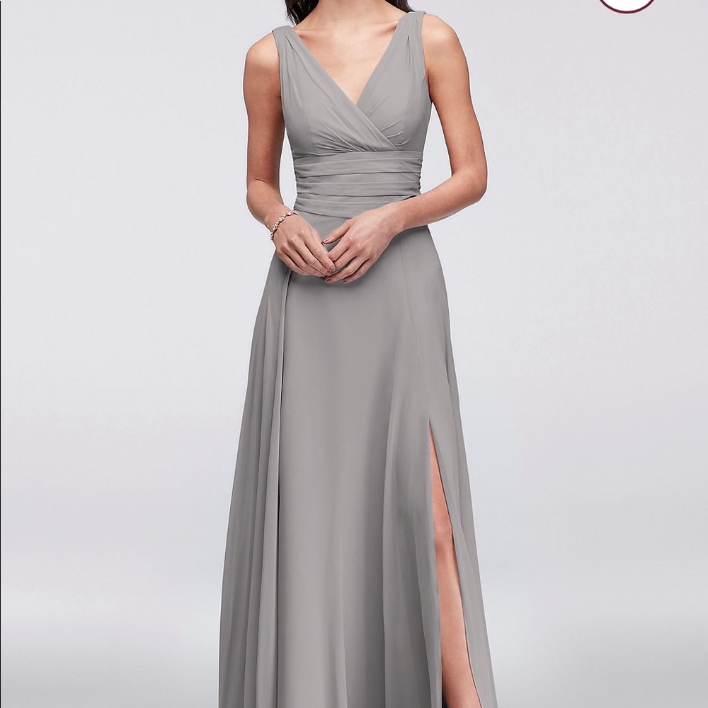 Surplice Tank Long Chiffon Bridesmaid Dress